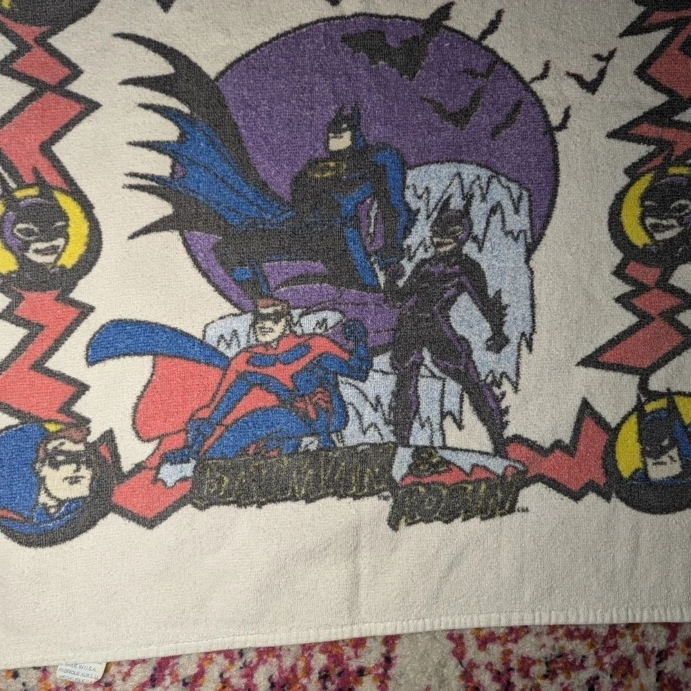 21.5 x 31.5 vintage Batman and Robin Jay franco bath/beach towel DC comics